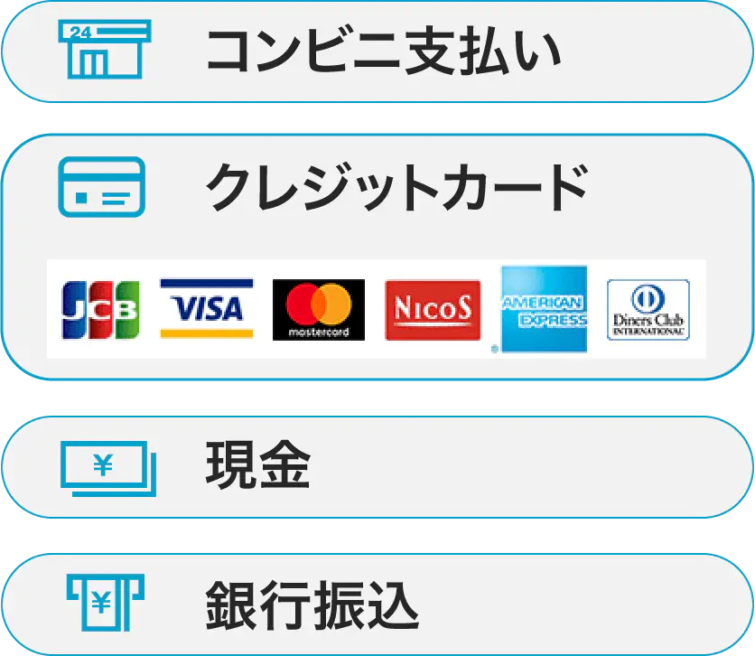 現金 銀行振込 カード